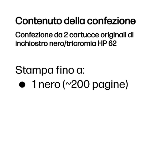 HP 62 Combo – Multipack nero + tricromia originale
