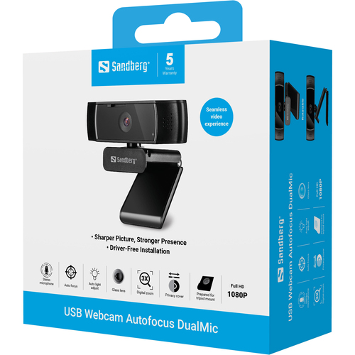 Sandberg USB Webcam Autofocus DualMic – image 7