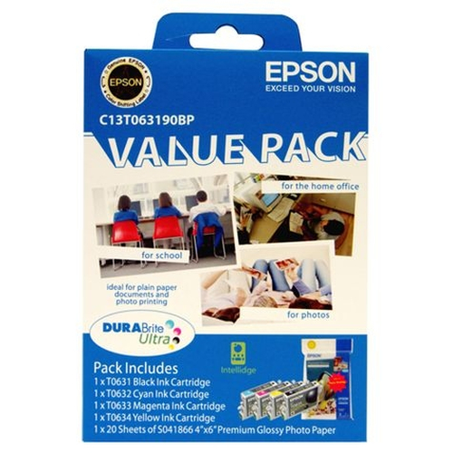 Epson T063190BP ink cartridge 4 pc(s) Original Black, Cyan, Magenta, Yellow
