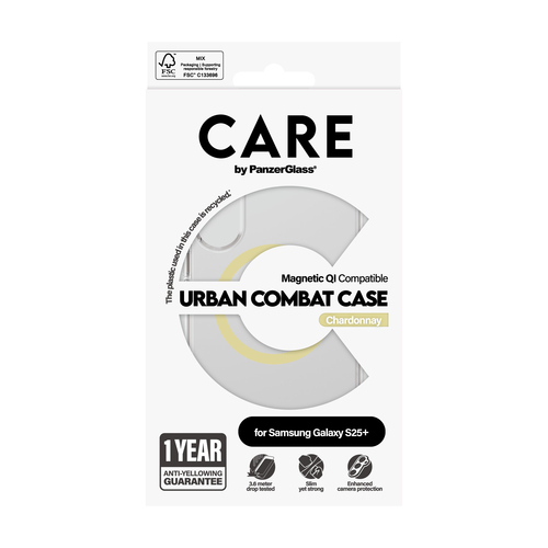 PanzerGlass CARE™ by PanzerGlass® Urban Combat Case Transparent w. Chardonnay Qi Compatible Samsung Galaxy S25+ – image 3