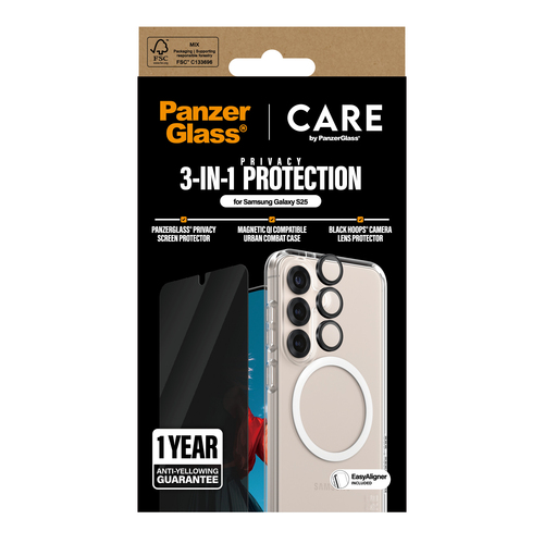 CARE by PanzerGlass Flagship 3-in-1 Privacy Bundle Samsung Galaxy S25 – Foto 3 von 4