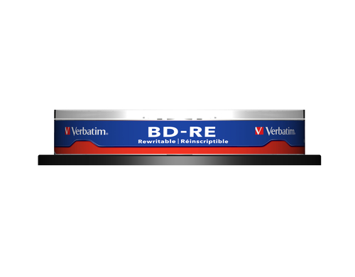 VERBATIM BD-RE 25GB 2X WITH BRANDED SURFACE-10PK SPINDLE