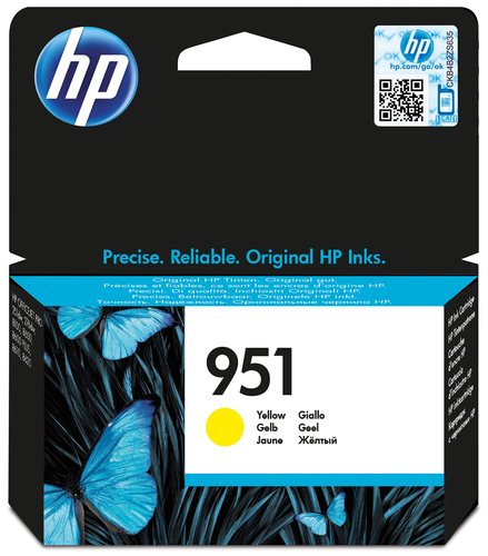 HP 951 Yellow Standard Capacity Ink Cartridge 700 pages for HP OfficeJet Pro 251/​276/​8100/​8600/​8610/​8620 - CN052AE