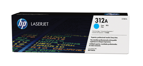 HP 312A Cyan Standard Capacity Toner 2.7K pages for HP Color LaserJet Pro M476 - CF381A