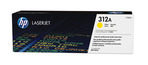 HP Toner 312A Amarelo LaserJet. Rendimento da página de toner a cores: 2700 páginas, Cor(es) dos cartuchos de impressão: A