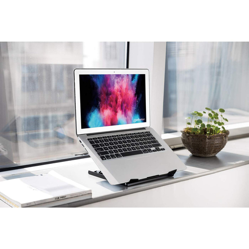 Manhattan Soporte para portátil y tablet ajustable (5 posiciones), apto para tablets y portátiles hasta 15,6", portátil y ligero, acero, negro imagen 12