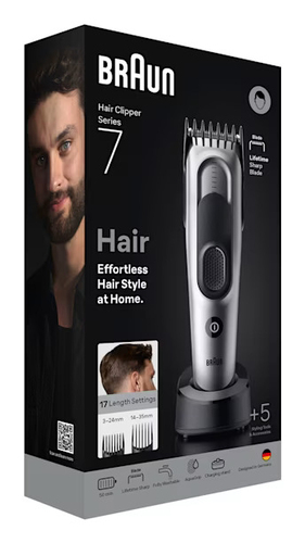 Braun Series 7 HC7590 Hair Clipper - Grey, New - image 2