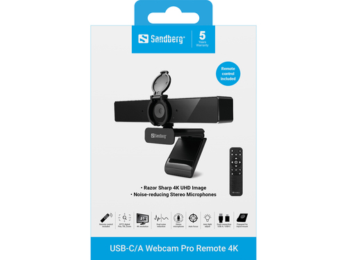 Sandberg 134-45 webcam 8 MP 3840 x 2160 Pixels USB Zwart, afbeelding 8