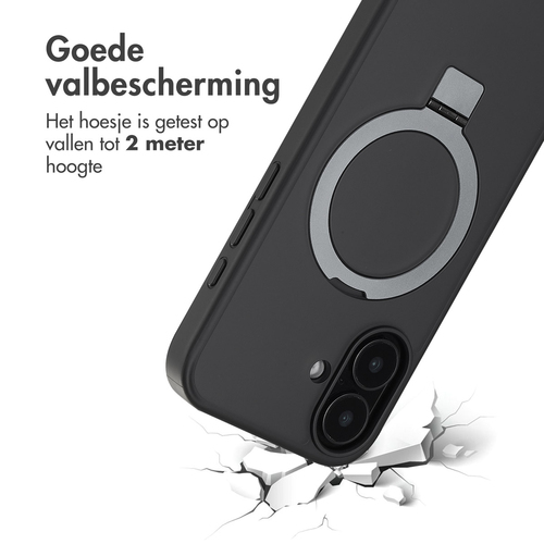 Accezz Ring Stand Backcover met MagSafe iPhone 16 - Zwart, afbeelding 4