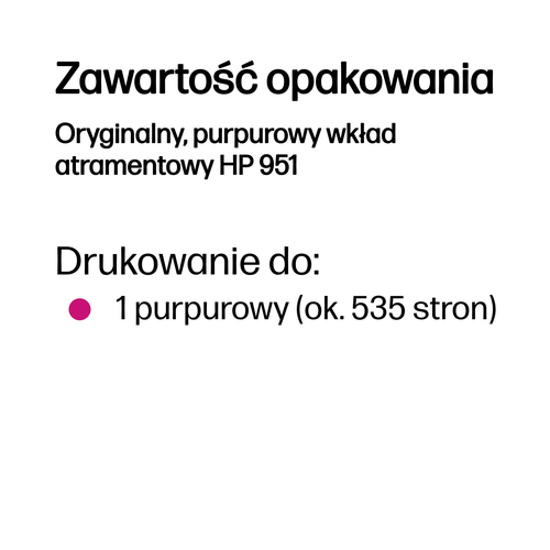 Oryginalny tusz wkład HP 951 Magneta (CN051AEA)