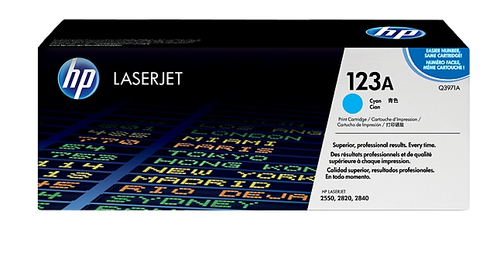 Q3971A HP 123A - Cián - original - LaserJet - cartucho de tóner Q3971A - para Color LaserJet 2550L 2550Ln 2550n 2820 2830 2840