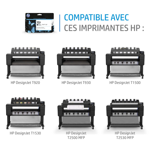 HP 727 130-ml Cyan DesignJet Ink Cartridge. Compatibility: HP DesignJet T920 Printer series, HP DesignJet T1500 Printer se