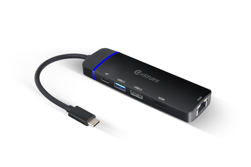 eSTUFF GLB235420 док-станция для ноутбука USB 3.2 Gen 1 (3.1 Gen 1) Type-C Черный