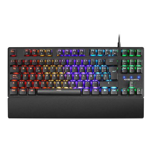 Mars Gaming MKXTKLBES Ultra-compact Mechanical Keyboard TKL RGB Wrist rest Switch OUTEMU SQ Blue Spanish Language