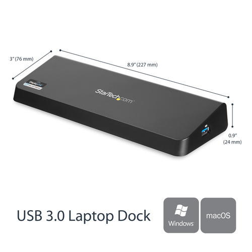 StarTech.com USB 3.0 Docking Station Dual Monitor with HDMI & 4K DisplayPort - USB 3.0 to 4x USB-A, Ethernet, HDMI and DP - USB Type A Universal Laptop Docking – image 8