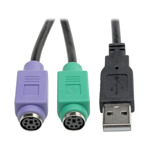 Adaptador USB Tripp Lite USB a PS-2 Teclado y Mouse AM a 2x Mini-Din6H U219-000-R - U219-000-R