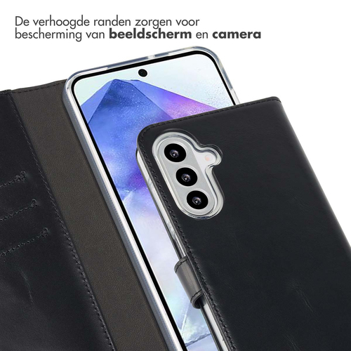 Selencia Echt Lederen Bookcase Samsung Galaxy A26 - Zwart, afbeelding 4