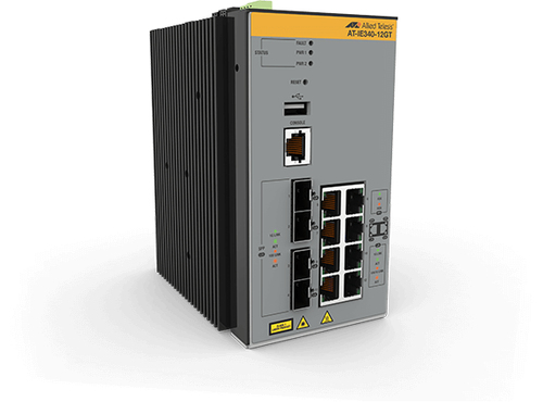 Allied Telesis AT-IE340-12GT-80 Управляемый L3 Gigabit Ethernet (10/100/1000) Серый