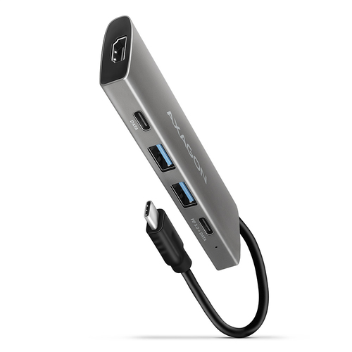 Axagon HMC-5G2 USB 10Gbps hub, 2x USB-A, 2x USB-C, HDMI 4k/60Hz, PD