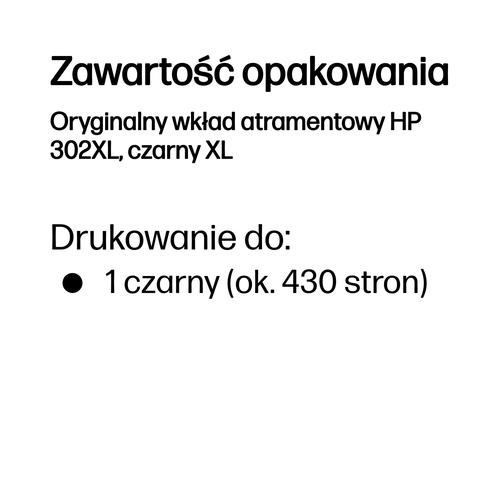 Oryginalny wkład tusz atramentowy HP 302XL, czarny XL