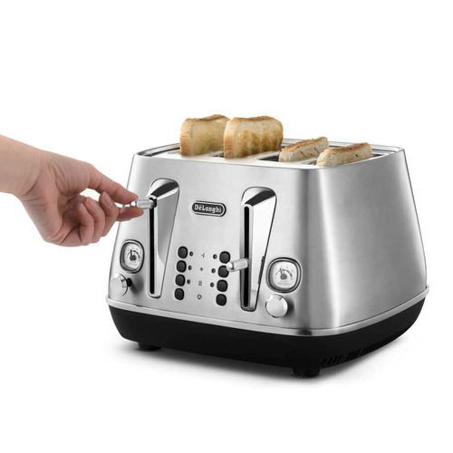Delonghi 4 Slice Distinta X Stainless Steel Toaster in Metallic Silver Metallic Silver - image 2