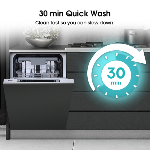 Hisense HV523E15UK Slimline Fully Integrated Dishwasher, White - image 4