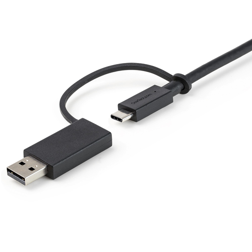 StarTech.com 3ft (1m) USB C Cable w/ USB-A Adapter Dongle, Hybrid 2-in-1 USB C Cable w/ USB-A | USB-C to USB-C (10Gbps/100W PD), USB-A to USB-C (5Gbps), USB-A Host to USB-C DisplayLink Dock - Ideal for Hybrid Dock (USBCCADP) USB Type-C kabel 1m Sort – billede 8