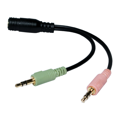 Logilink Audio-Kabel,2x3,5mm 3-Pin/M zu 3,5 mm 4-Pin/F,zwart., afbeelding 3