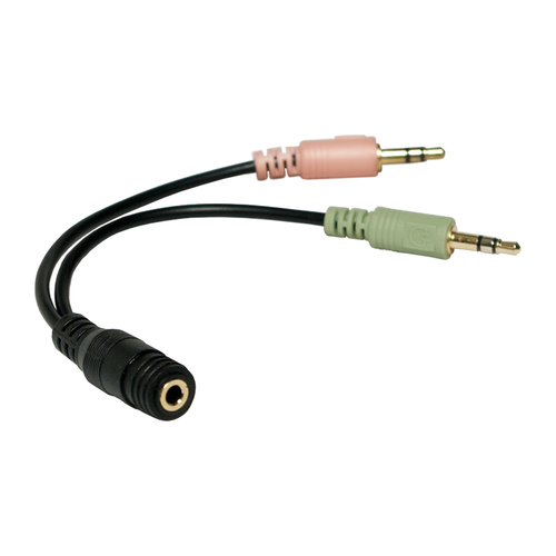 Logilink Audio-Kabel,2x3,5mm 3-Pin/M zu 3,5 mm 4-Pin/F,zwart., afbeelding 2