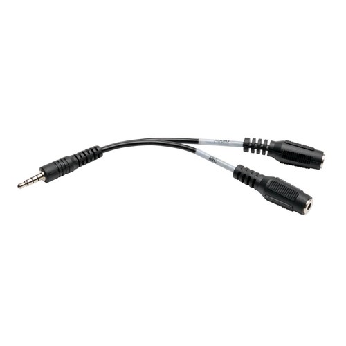 CABLE DIVISOR 35MM AUDIO PARA  DIADEMA 2X 3 PINES H A 4 PINES M - Tripp-Lite