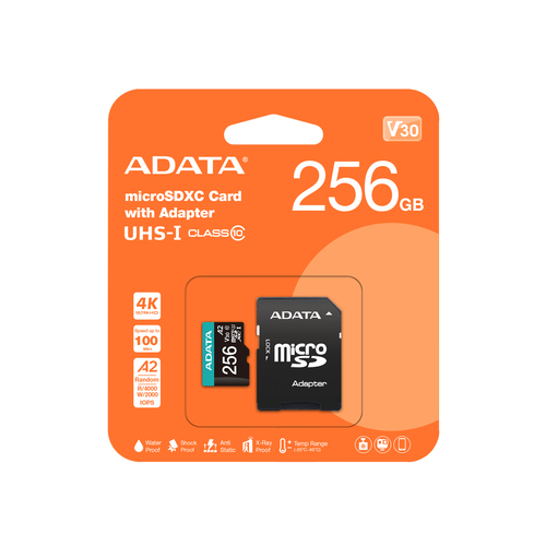 Micro Secure Digital ADATA AUSDX256GUI3V30SA2-RA1