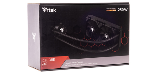 itek ICECORE 240 Procesador Kit de refrigeración líquida 12 cm Negro 1 pieza(s)