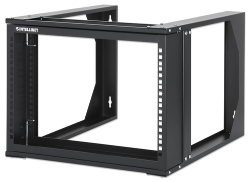 Intellinet 19" Wall Mount Open Frame Network Rack, 6U, Front-hinged Swing Frame Flat Pack, 2-Post