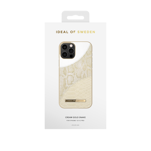 iDeal of Sweden Atelier Case iPhone 12/12P Cream Gold Snake – image 1