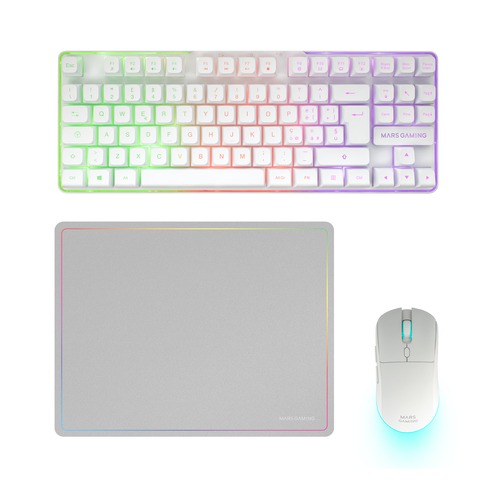 Mars Gaming MCPWTKLWIT keyboard Mouse included RF Wireless + USB QWERTY Italian White – image 1