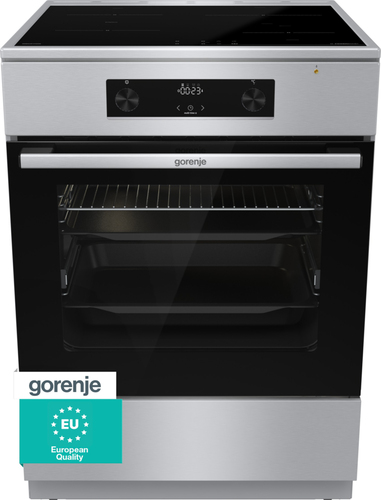 Gorenje GEIT6C60XPG Freestanding cooker Electric Zone induction hob Stainless steel