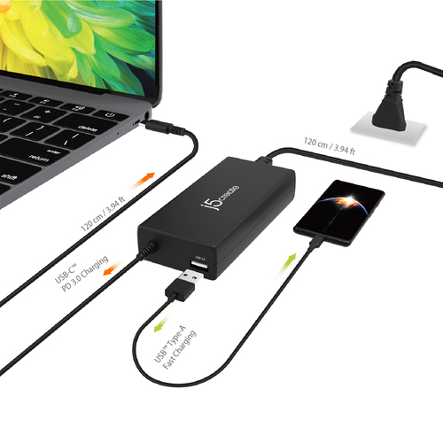 j5create JUP2290C-EN 100W PD USB-C® Super Charger - EU, Black, includes 1.2 m cable – image 6