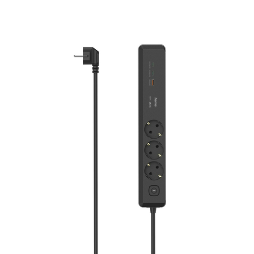 Hama 00223192 stikdåse 1,4 m 3 AC stikkontakt(er) Indendørs Sort, Grå