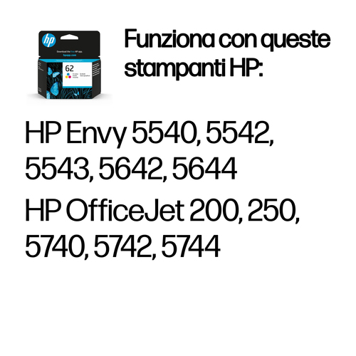 HP 62 – Cartuccia tricromia originale