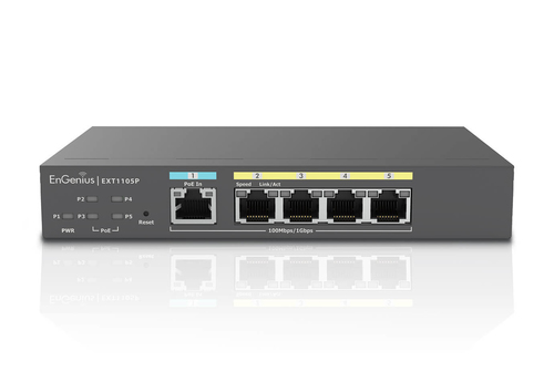 EnGenius EXT1105P сетевой коммутатор Управляемый L2 Gigabit Ethernet (10/100/1000) Питание по Ethernet (PoE) Черный