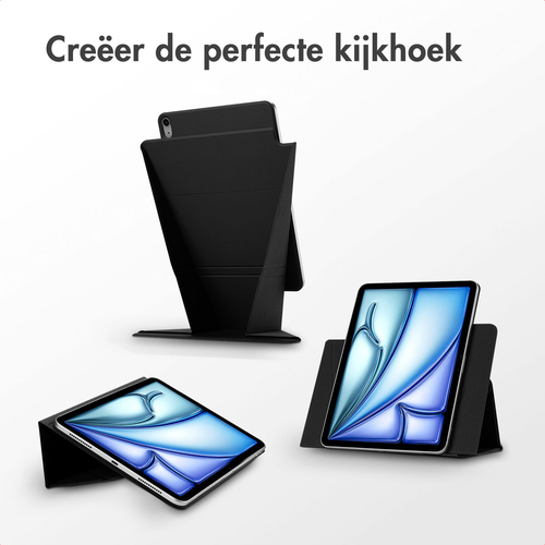 ACCEZZ – High Stand Tablet Case – Bookcase 11″ – Kunst‑leder – Magnetische bevestiging – Verstelbare kijkhoek – zwart, afbeelding 2
