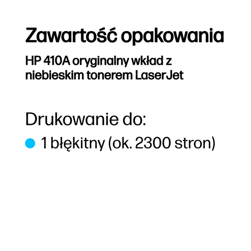 HP 410A oryginalny wkład z niebieskim tonerem LaserJet CF411A