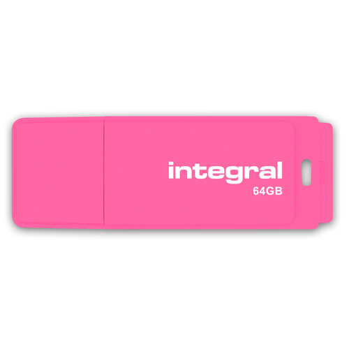 Integral 64GB 3PK USB2.0 DRIVE NEON PINK BLUE YELLOW E-TAIL – image 2