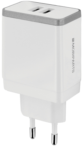Mobiparts Wall Charger Dual USB 4.8A White