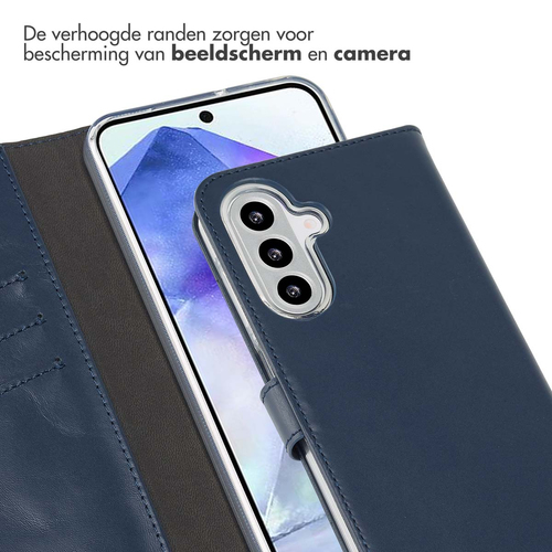 Selencia Echt Lederen Bookcase Samsung Galaxy A26 - Blauw, afbeelding 4