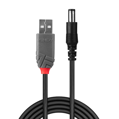 Lindy 70268 - USB to 2.1mm Inner / 5.5mm Outer DC Kabel, afbeelding 2