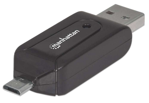 ADAPTADOR OTG MANHATTAN MICRO USB A USB 2.0 CON LECTOR TARJETAS 24 EN 1  - 406215