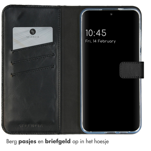 Selencia Echt Lederen Bookcase Samsung Galaxy S24 Plus - Zwart, afbeelding 3
