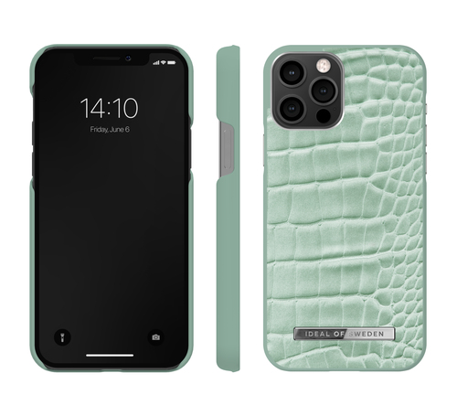 iDeal of Sweden Atelier Case iPhone 12/12P Mint Croco – image 2