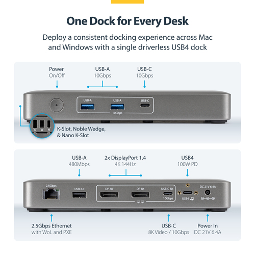 StarTech.com USB4 Docking Station, Driverless Dual 4K – image 5
